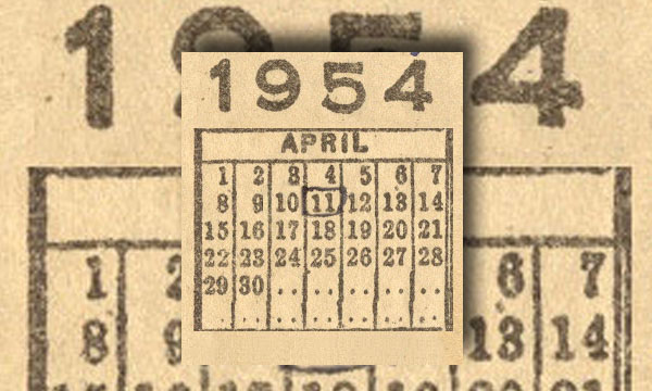 calendario de 1954