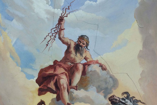 Diferentes mitologías han asociado los rayos con divinidades. En la imagen, Zeus, dios de los rayos en Grecia.