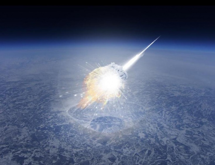 The explosion appears to have been caused by a meteorite rubbing against the atmosphere.