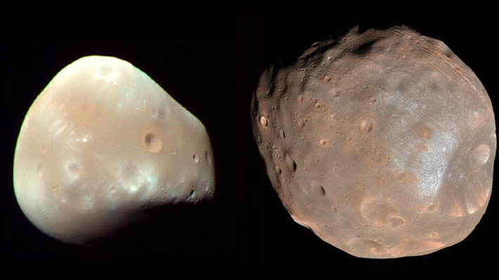 Las lunas de Marte, Phobos y Deimos, son deformes.