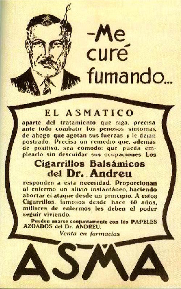 No es broma: el tratamiento para el asma consistía en... fumar cigarrillos.