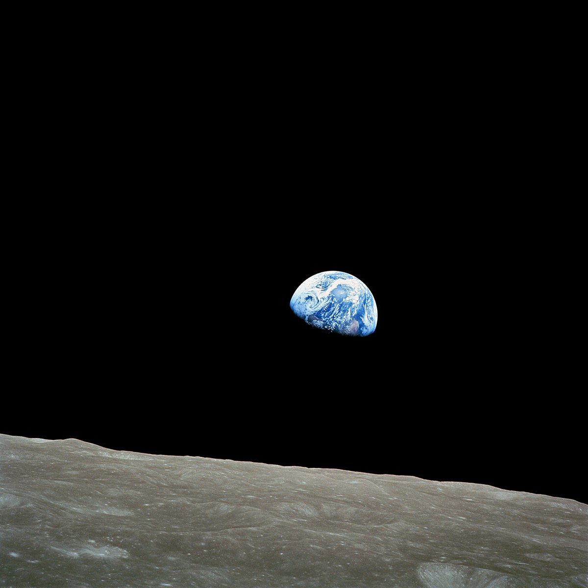 Earthrise, la primera foto de la Tierra desde la Luna.