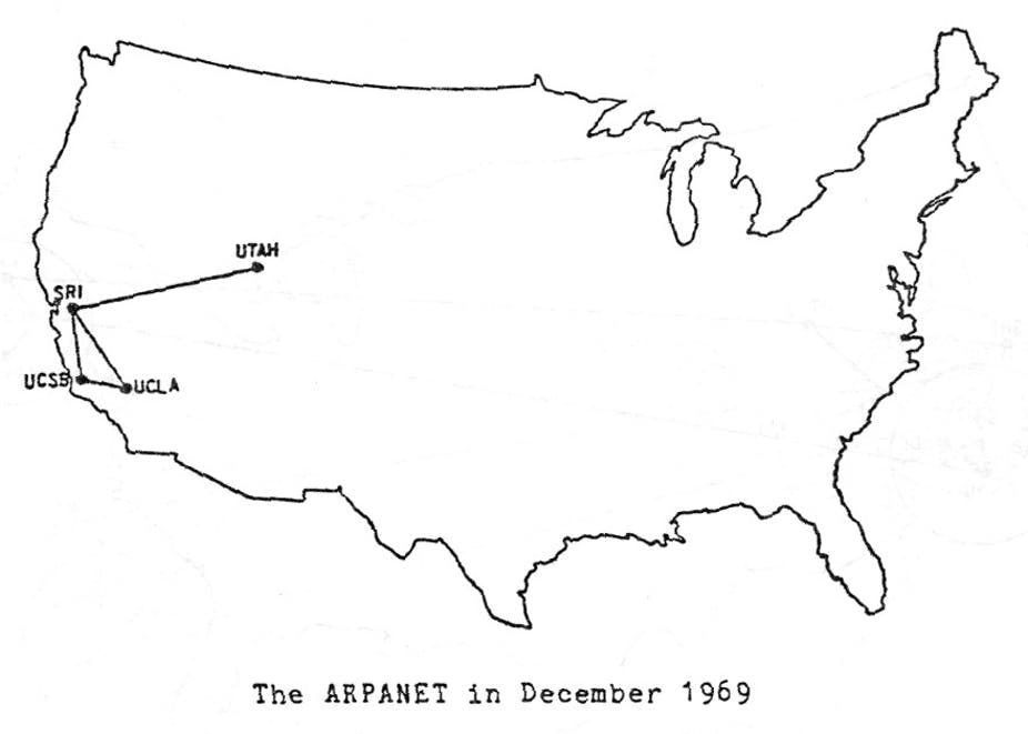 La red de ARPANET se creó para facilitar el uso de datos entre universidades.