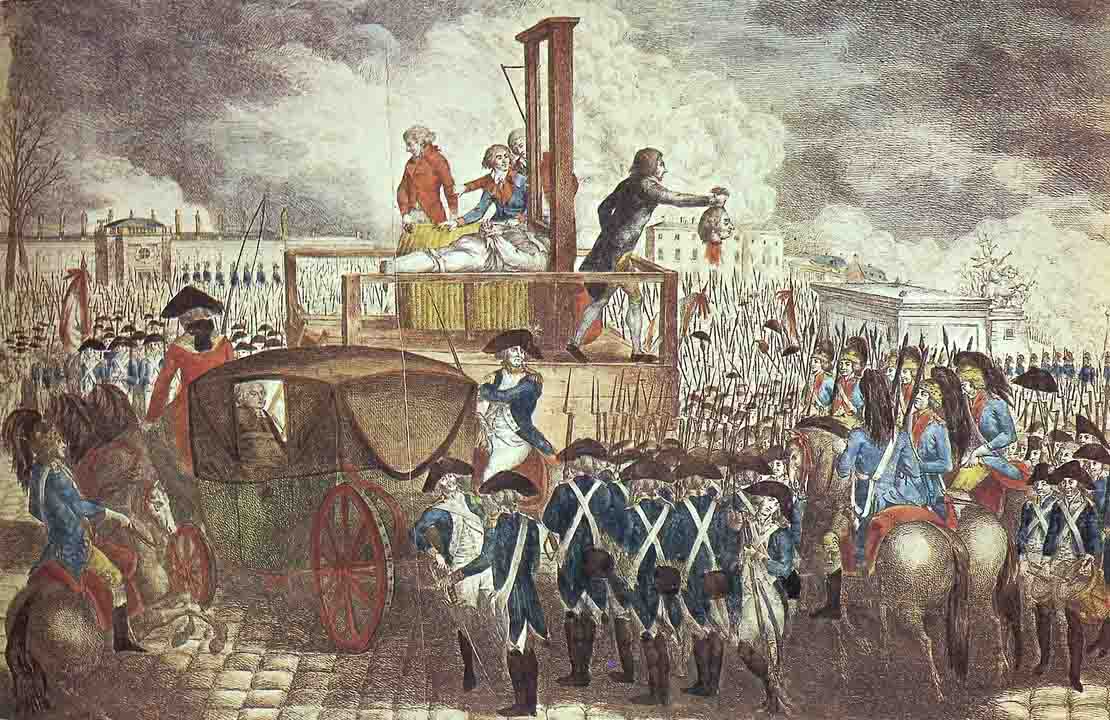 Luis XVI muerto en la guillotina