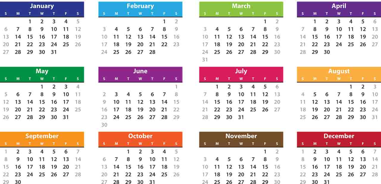 diferentes calendarios