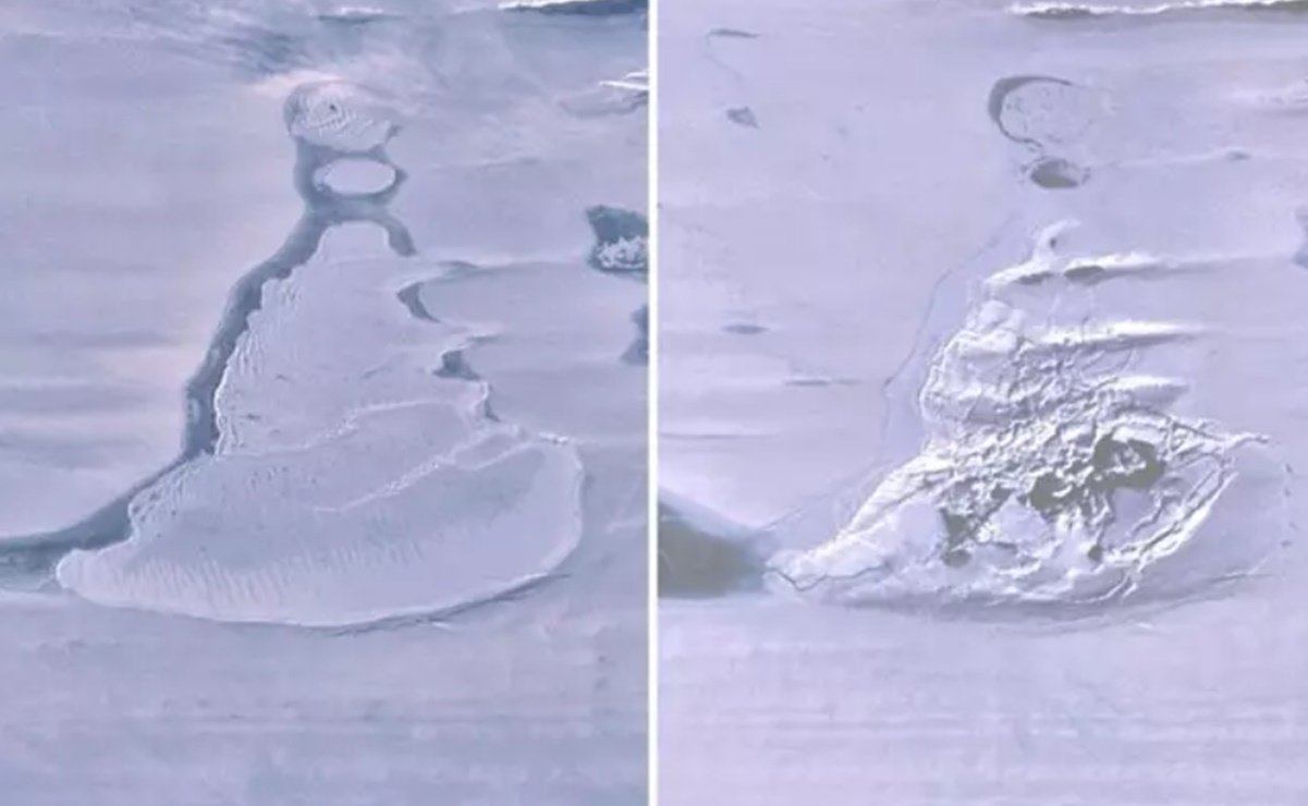 El gigantesco lago antártico desaparecido de repente, en imágenes.