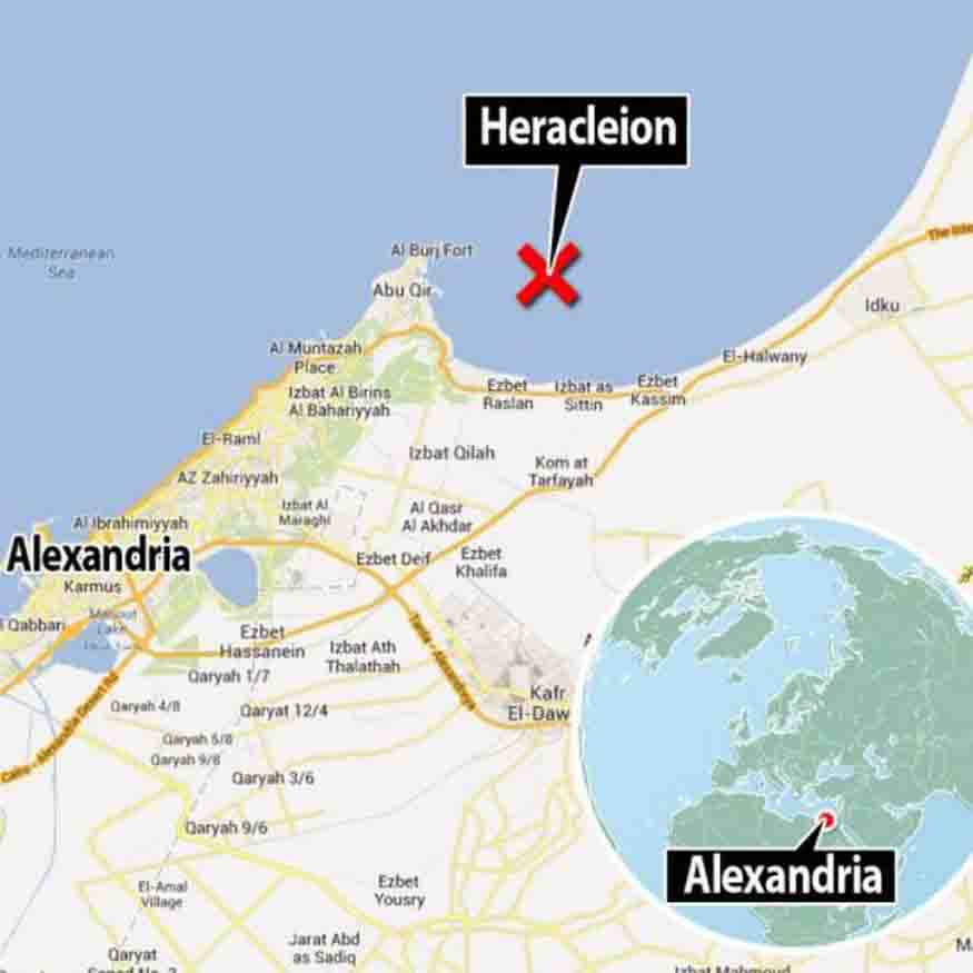 ciudad de Thonis-Heracleion sumergida en el Mediterraneo