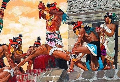 Otras culturas americanas, como los aztecas, también hacían ofrendas humanas.