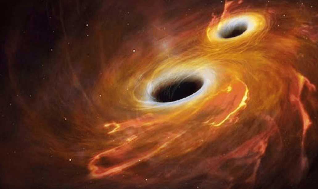 Los agujeros negros que se fusionan llegarán a juntarse en diez mil años.