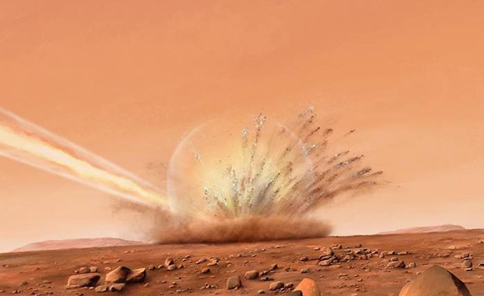 El gran agujero del meteorito en Marte fue registrado por la NASA.