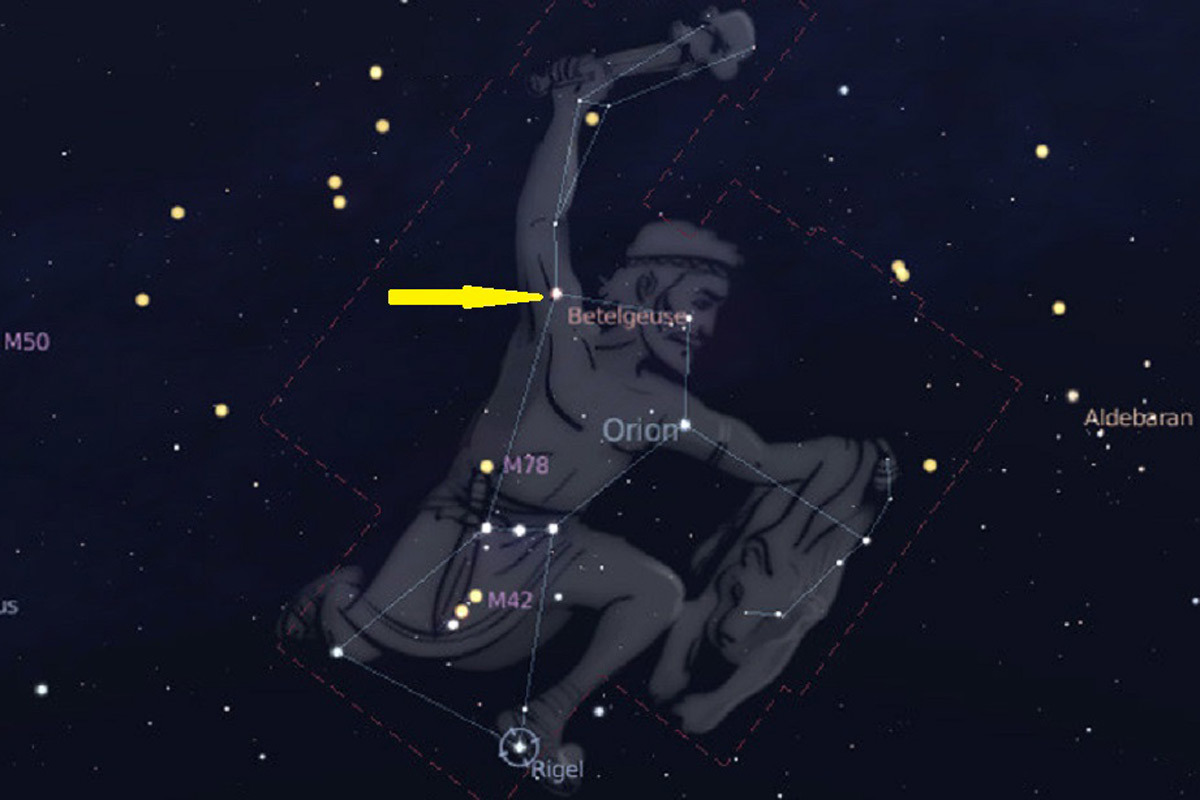 La estrella se encuentra en la constelación de Orión.