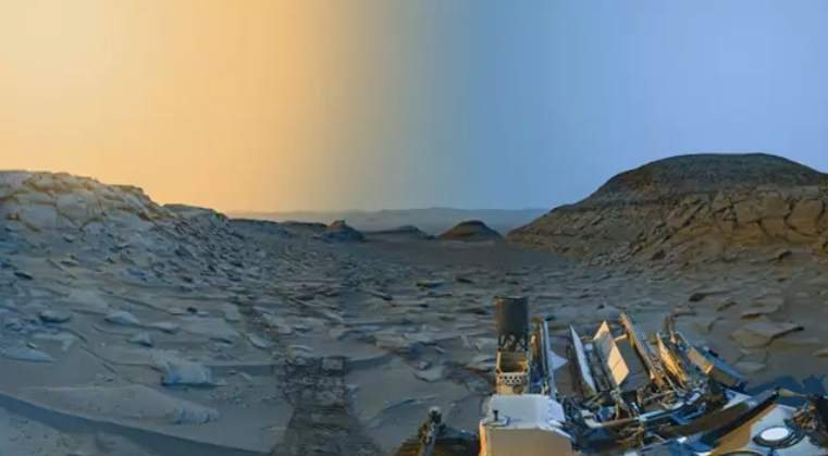 El paisaje panorámico de Marte fue bellamente captado por el Curiosity.