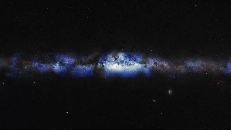 En esta imagen vemos la galaxia a partir de las partículas fantasma de la Vía Láctea.