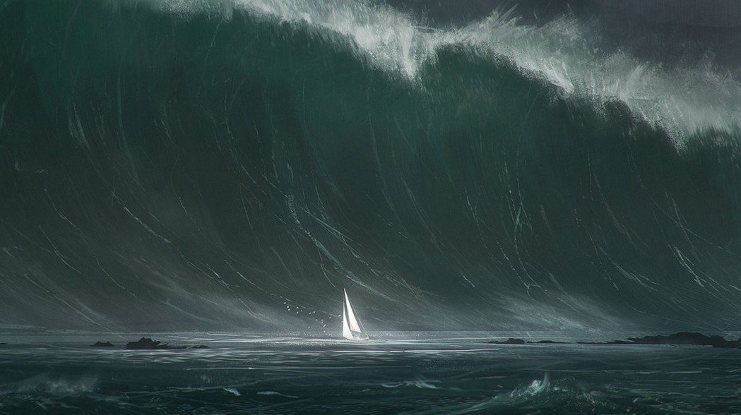El mar más peligroso del mundo produce olas muy peligrosas.