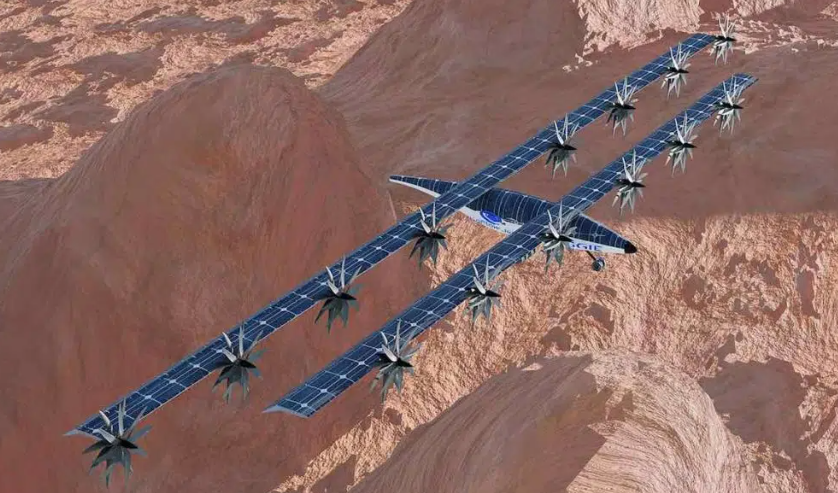 El gigantesco avión con energía solar explorará Marte.