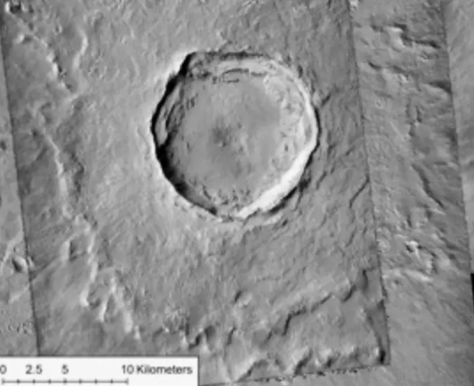 El increíble cráter de Marte dejó alrededor millones de otros más.