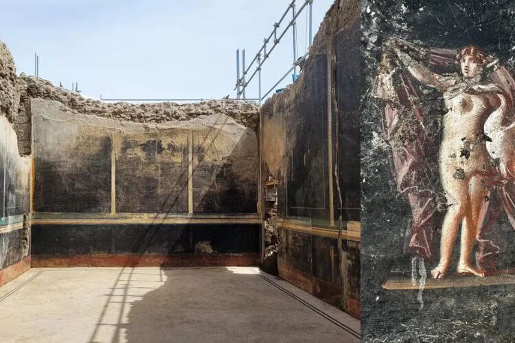 El salón de banquetes de Pompeya debió ser majestuoso en su tiempo.