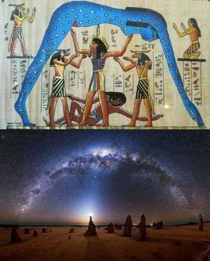 Hay representaciones que la muestran con estrellas que simularían la forma de la galaxia.
