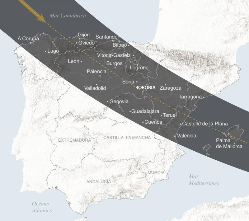 La mejor vista del eclipse en España estará en estas regiones.