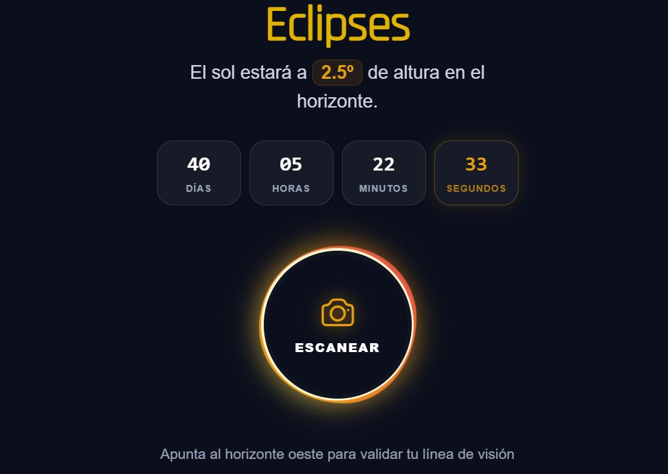 El visor web para el eclipse en España facilitará su ubicación.